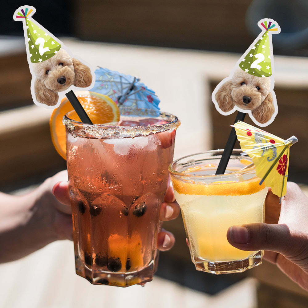 Personalisierte Getränkerührstäbchen mit Foto für Geburtstag Stirn Sticks Individuelle Getränkerührstäbchen für Geburtstagsfeiern