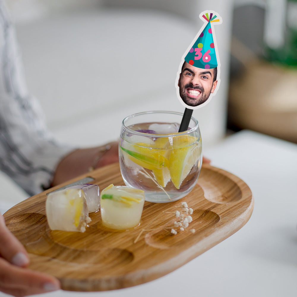 Personalisierte Getränkerührstäbchen mit Foto für Geburtstag Stirn Sticks Individuelle Getränkerührstäbchen für Geburtstagsfeiern