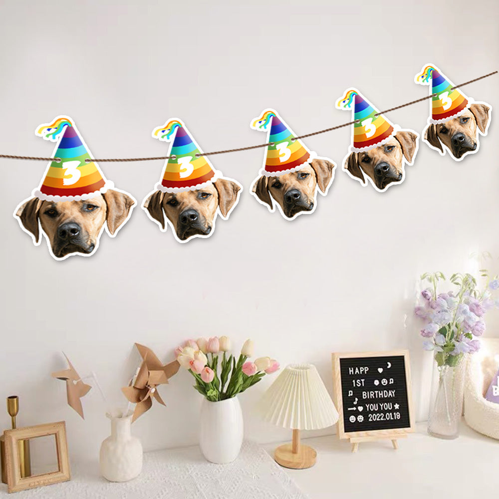 Personalisierte Foto Banner mit Gesichtsdekoration für Geburtstagsfeiern und Partydekorationen