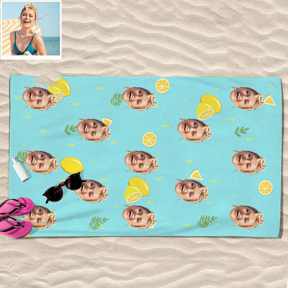 Personalisiertes Sommer Strandtuch mit Bild Lustiges Geschenk