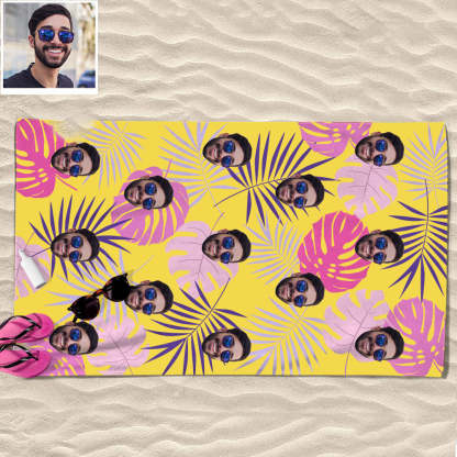 Personalisiertes Sommer Strandtuch mit Bild Lustiges Geschenk