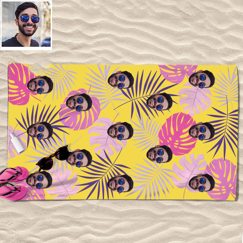 Personalisiertes Foto Strandtuch mit Gesicht Custom Seamless Tuch