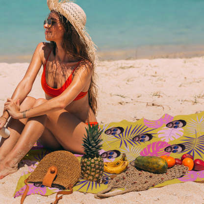 Personalisiertes Foto Strandtuch mit Gesicht Custom Seamless Tuch