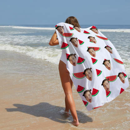 Personalisiertes Strandtuch mit Bild Custom Face nahtloses Handtuch lustiges Geschenk