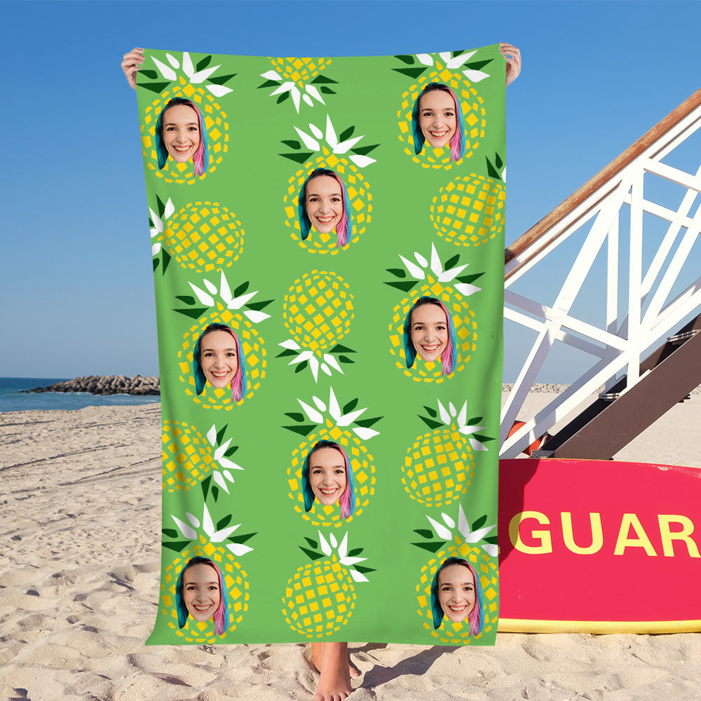 Personalisiertes Strandtuch mit Bild Custom Face nahtloses Handtuch lustiges Geschenk