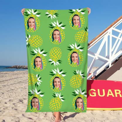 Personalisiertes Strandtuch mit Bild Custom Face nahtloses Handtuch lustiges Geschenk