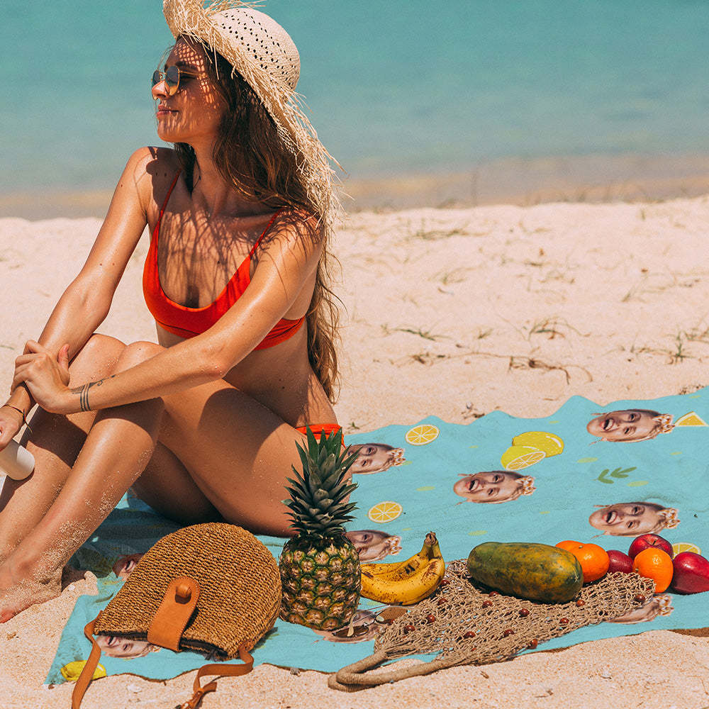 Personalisiertes Foto Strandtuch mit Gesicht Custom Seamless Tuch