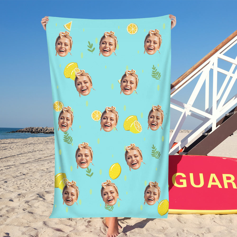 Personalisiertes Foto Strandtuch mit Gesicht Custom Seamless Tuch