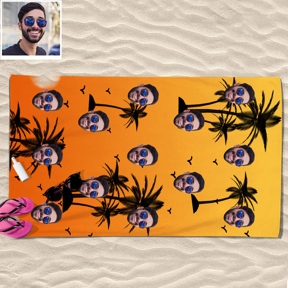 Personalisiertes Strandtuch mit Gesicht Lustiges Geschenk