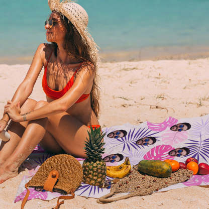Personalisiertes Foto Strandtuch mit Gesicht Custom Seamless Tuch