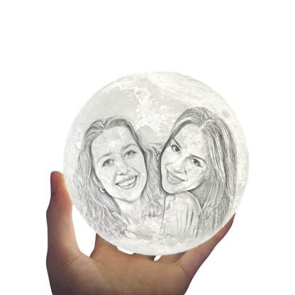 Personalisierte Foto Mondlampe 3D Gravur Mondlicht mit 2 Farben oder 16 Farben