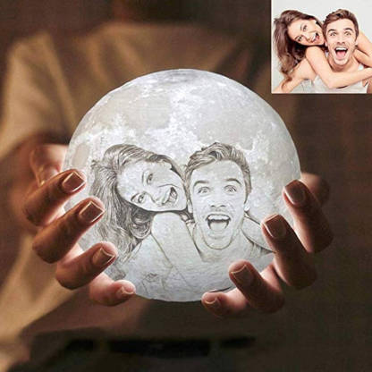Personalisierte Foto Mondlampe 3D Gravur Mondlicht mit 2 Farben oder 16 Farben