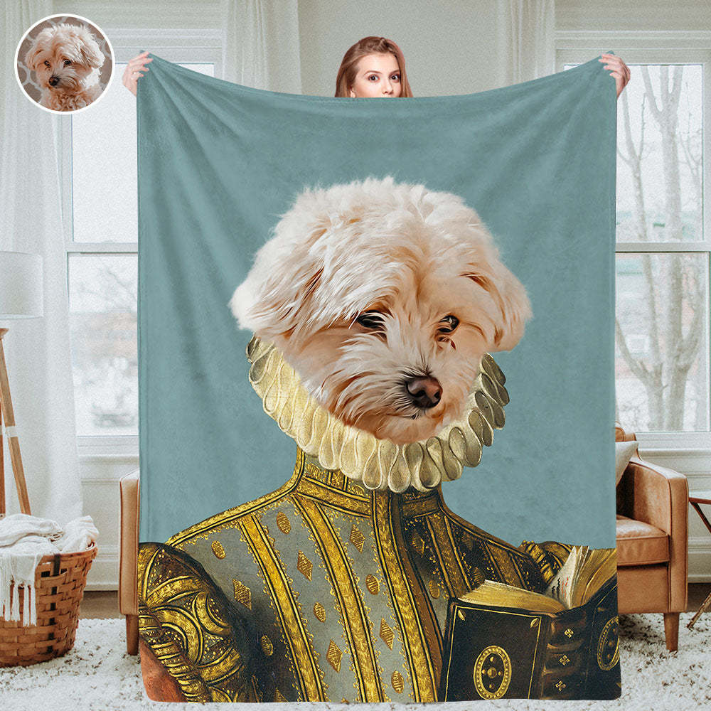 Personalisierte Haustierporträtdecken Individuelle königliche Haustierfoto-Decken Fleece Wurfdecke Weihnachtsgeschenk
