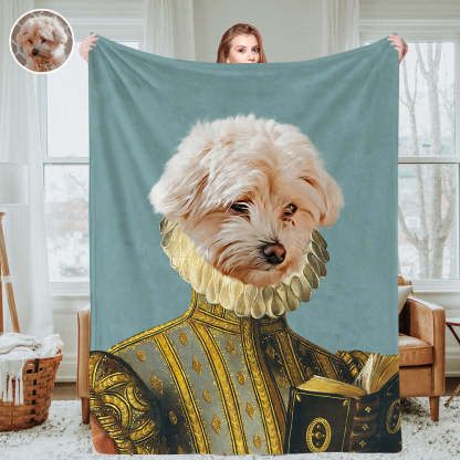 Personalisierte Haustierporträtdecken Individuelle königliche Haustierfoto-Decken Fleece Wurfdecke Weihnachtsgeschenk