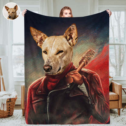 Personalisierte Haustierporträtdecken Individuelle königliche Haustierfoto-Decken Fleece Wurfdecke Weihnachtsgeschenk