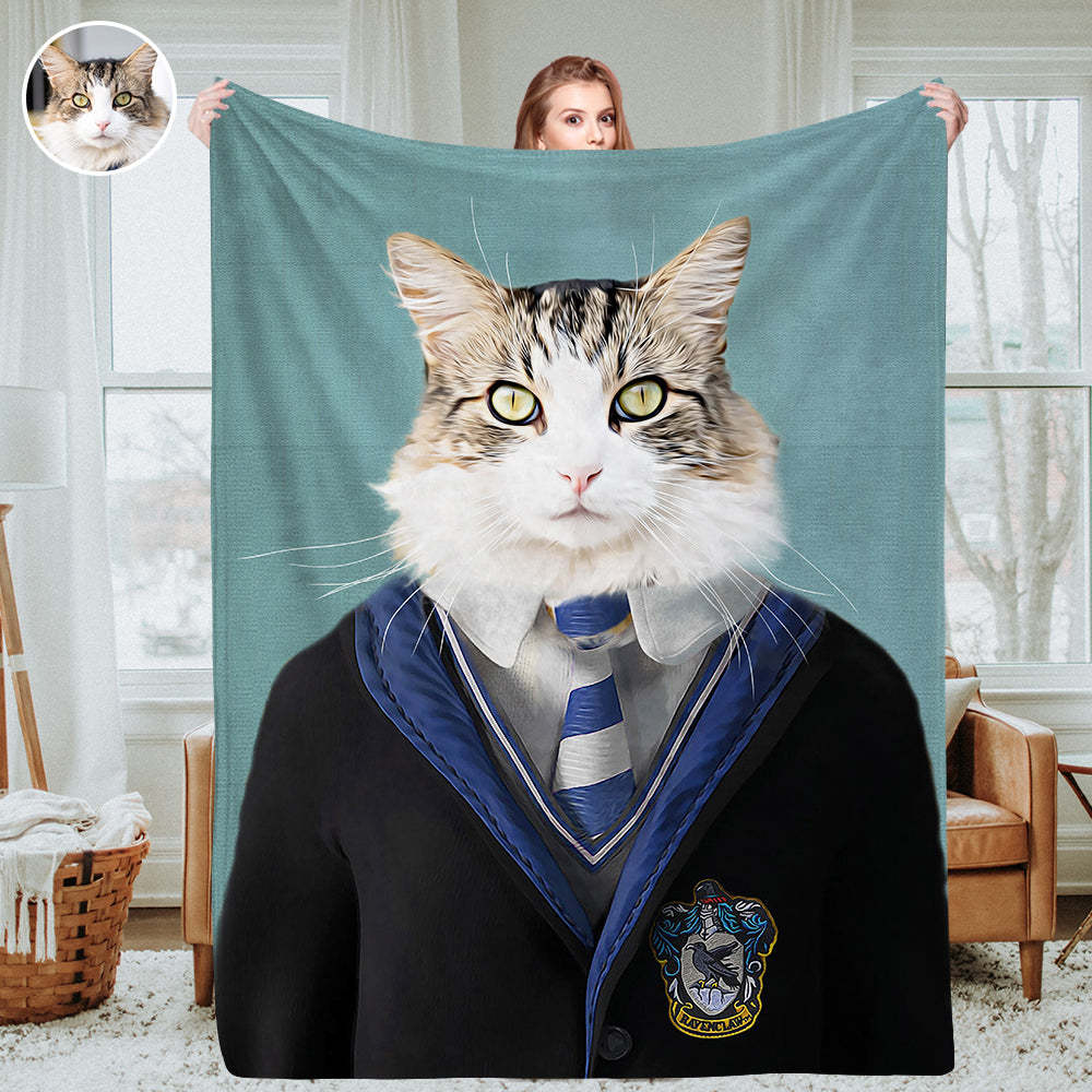 Personalisierte Haustierporträtdecken Individuelle königliche Haustierfoto-Decken Fleece Wurfdecke Weihnachtsgeschenk