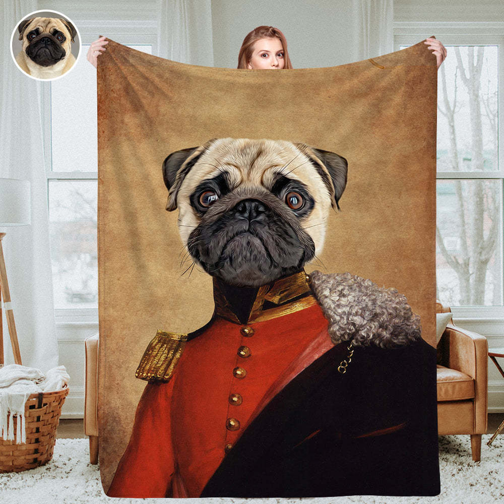 Personalisierte Haustierporträtdecken Individuelle königliche Haustierfoto-Decken Fleece Wurfdecke Weihnachtsgeschenk