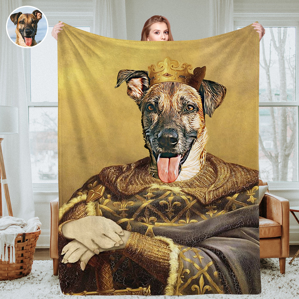 Personalisierte königliche Haustierporträtdecken Individuelle Haustier