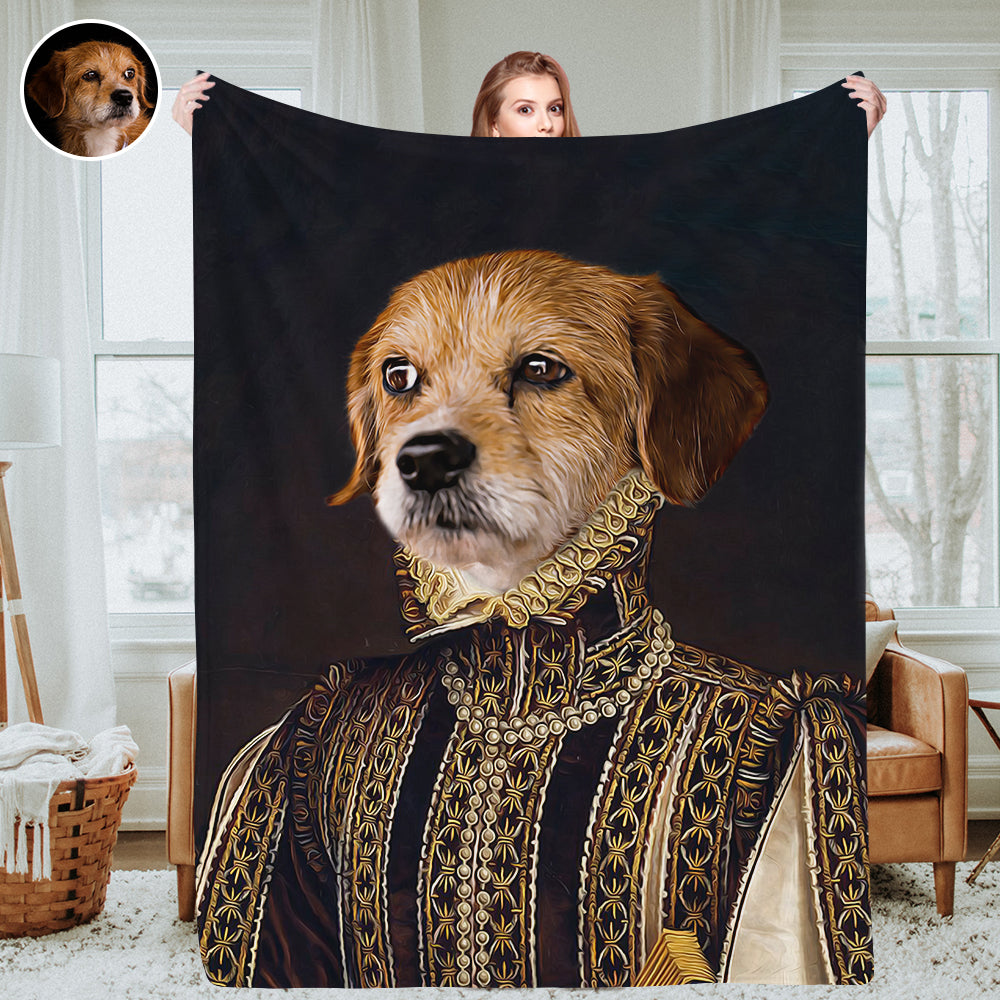 Personalisierte königliche Haustierporträtdecken Individuelle Haustier