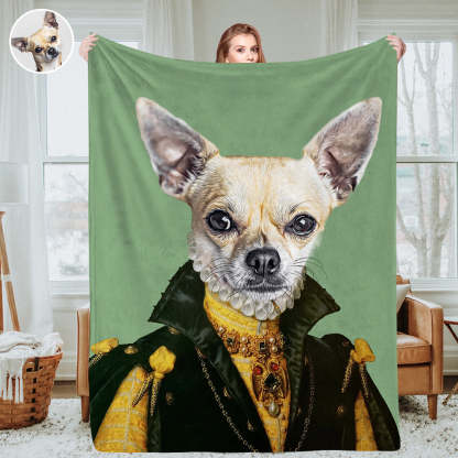 Personalisierte königliche Haustierporträtdecken Individuelle Haustierkostümfoto-Decken Wurfdecke
