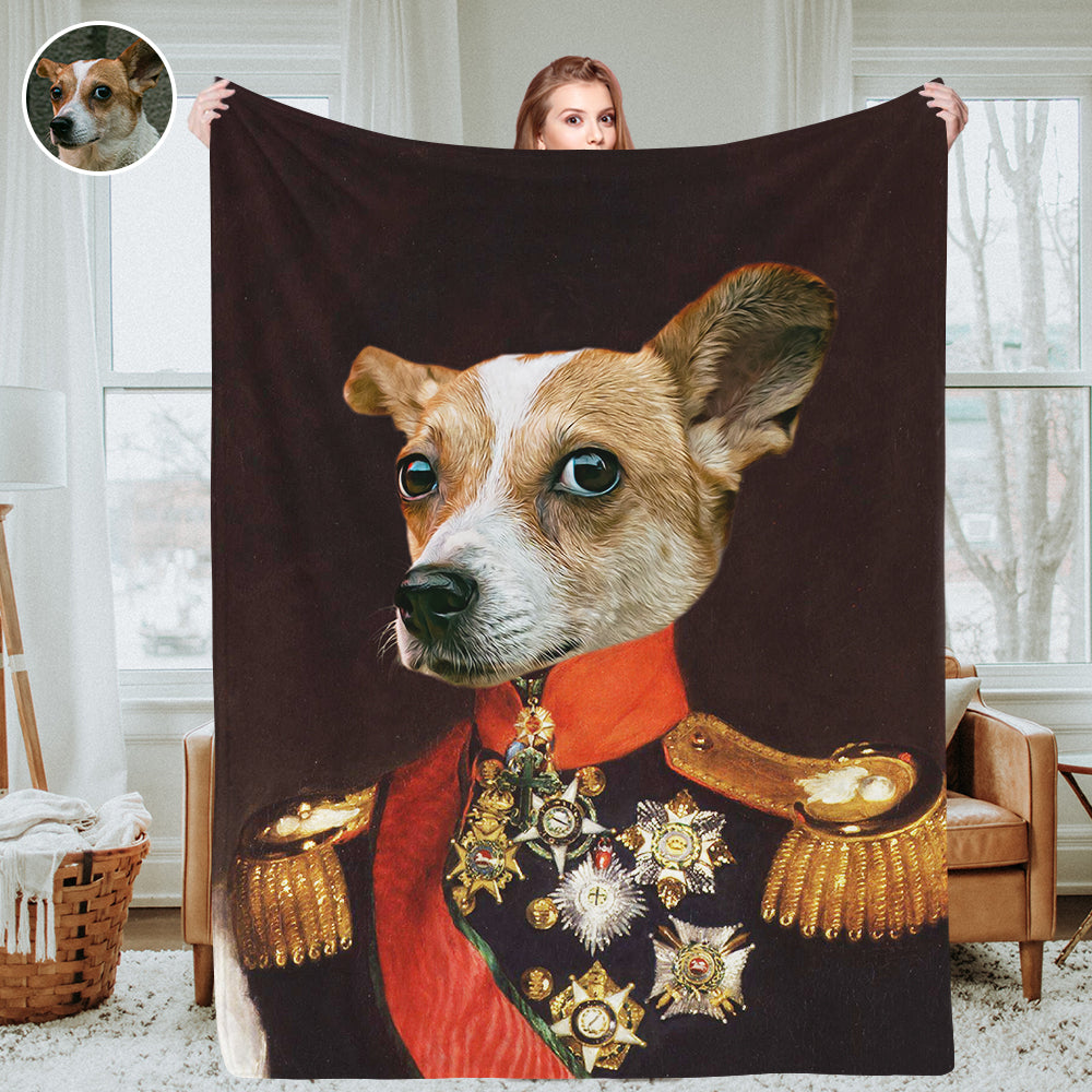 Personalisierte königliche Haustierporträtdecken Individuelle Haustierfoto-Decken Wurfdecke