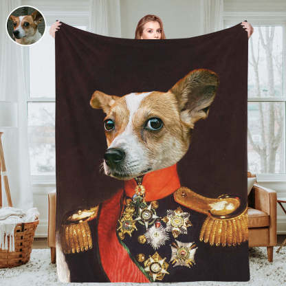 Personalisierte königliche Haustierporträtdecken Individuelle Haustierfoto-Decken Wurfdecke