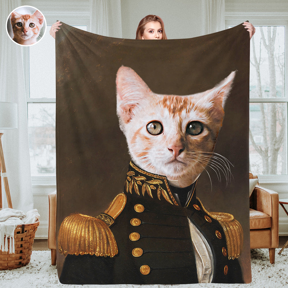 Personalisierte königliche Haustierporträtdecken Individuelle Haustier