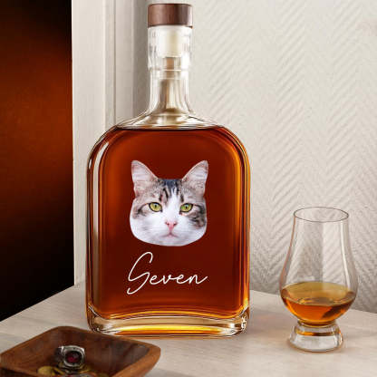Personalisierte Whiskeyflasche mit Haustierfoto Geschenk für Männer und Ehemann zu Weihnachten