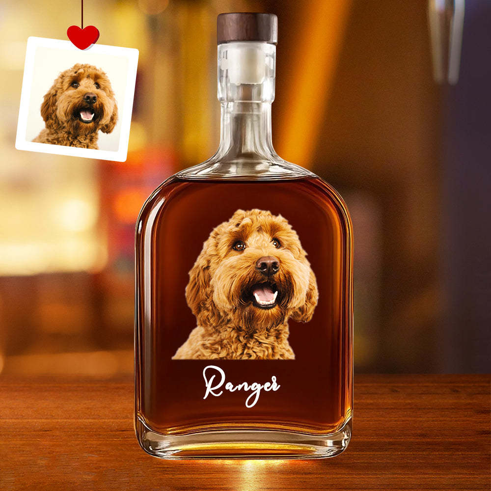 Personalisierte Whiskeyflasche mit Haustierfoto Geschenk für Männer un