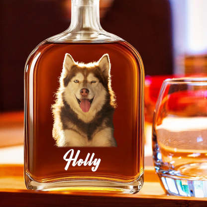 Personalisierte Whiskeyflasche mit Haustierfoto Geschenk für Männer und Ehemann zu Weihnachten