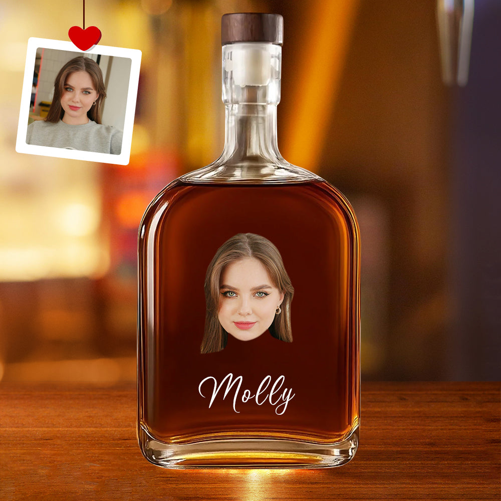 Personalisierte Whiskeyflasche mit Foto und Namen Geschenk für Männer Ideales Weihnachtsgeschenk