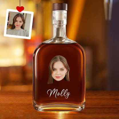 Personalisierte Whiskeyflasche mit Foto und Namen Geschenk für Männer Ideales Weihnachtsgeschenk