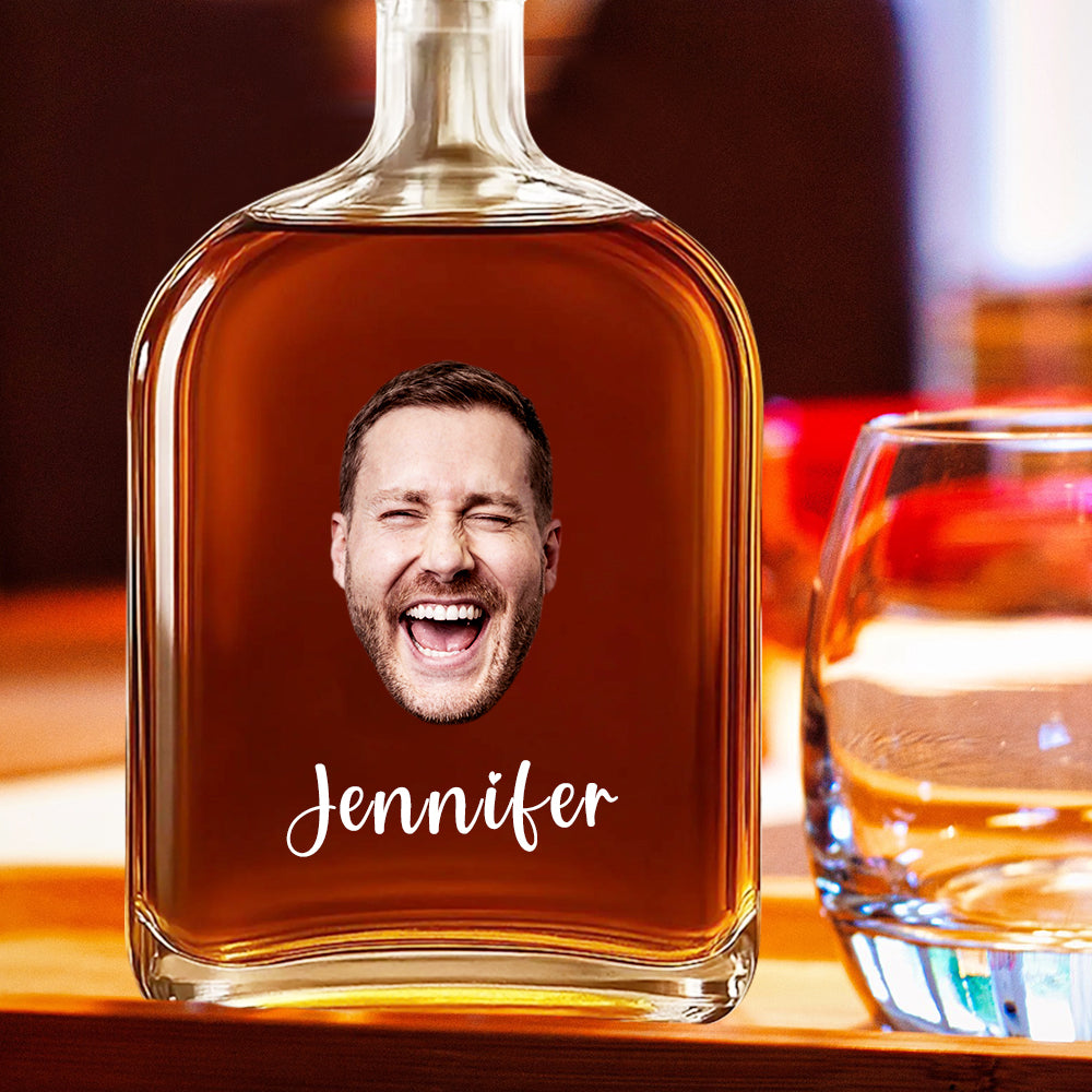 Personalisierte Whiskeyflasche mit Foto und Namen Geschenk für Männer 