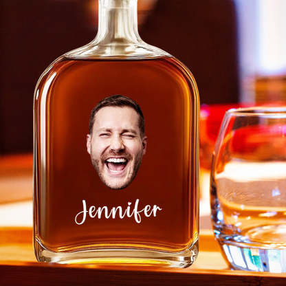 Personalisierte Whiskeyflasche mit Foto und Namen Geschenk für Männer Ideales Weihnachtsgeschenk