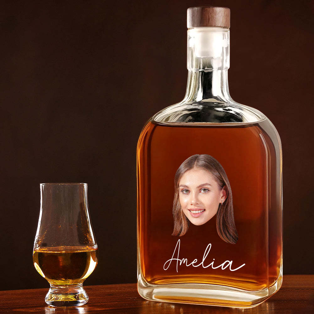 Personalisierte Whiskeyflasche mit Foto und Namen Geschenk für Männer Ideales Weihnachtsgeschenk