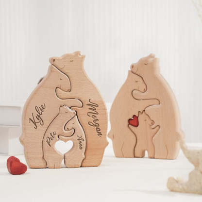 Muttertag Geschenk Personalisiertes Holz Bärenfamilien Name Puzzle Wohnkultur Andenken Geschenk