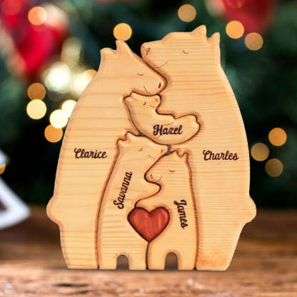 Muttertag Geschenk Personalisiertes Holz Bärenfamilien Name Puzzle Wohnkultur Andenken Geschenk