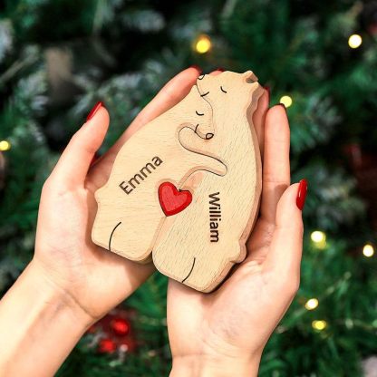 Muttertag Geschenk Personalisiertes Holz Bärenfamilien Name Puzzle Wohnkultur Andenken Geschenk