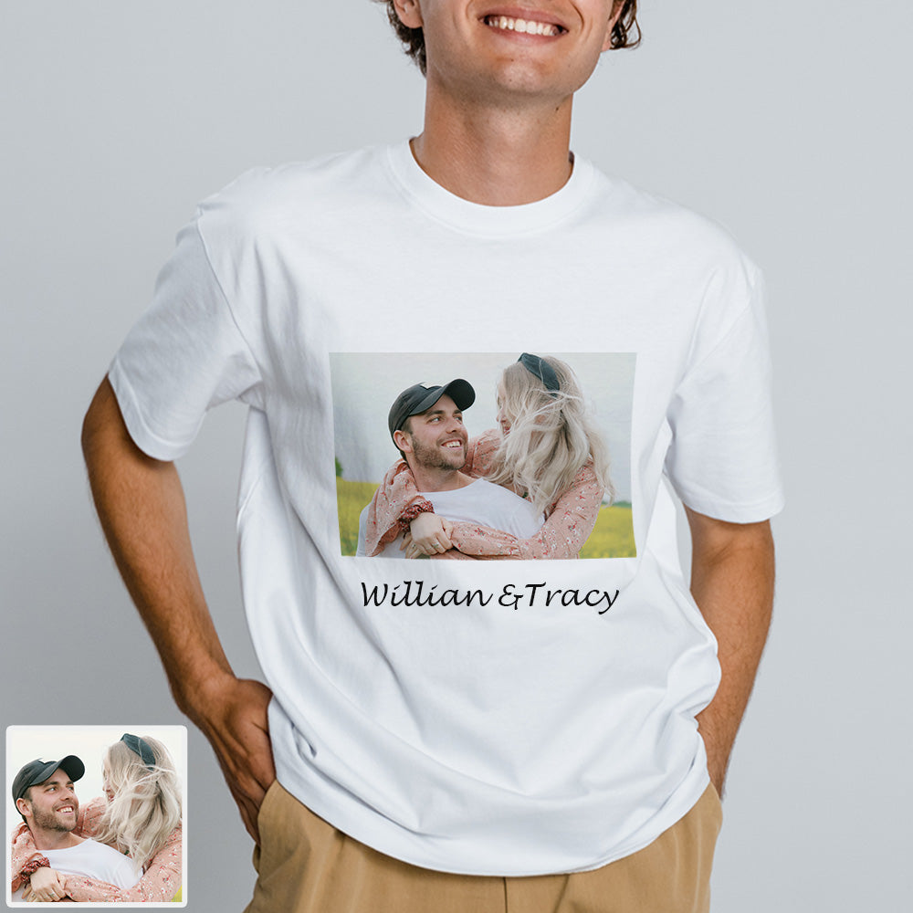 Erwachsene Personalisiertes Foto T-Shirt Custom Kurzarm T-Shirt mit Text Bild Aufdruck auf T-Shirt