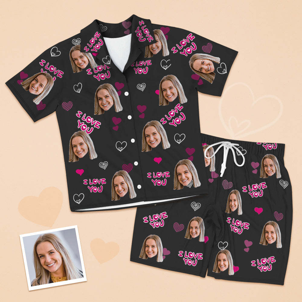 Personalisierte Kurzarm Pyjamas Für Freundin Custom Foto Pyjamas Custom Kurze Pyjamas
