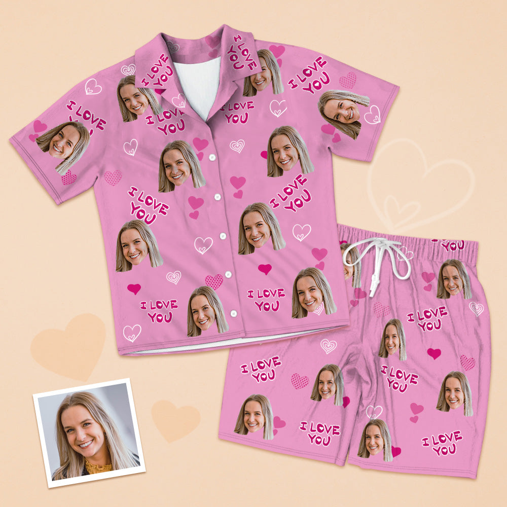 Personalisierte Kurzarm Pyjamas Für Freundin Custom Foto Pyjamas Custom Kurze Pyjamas