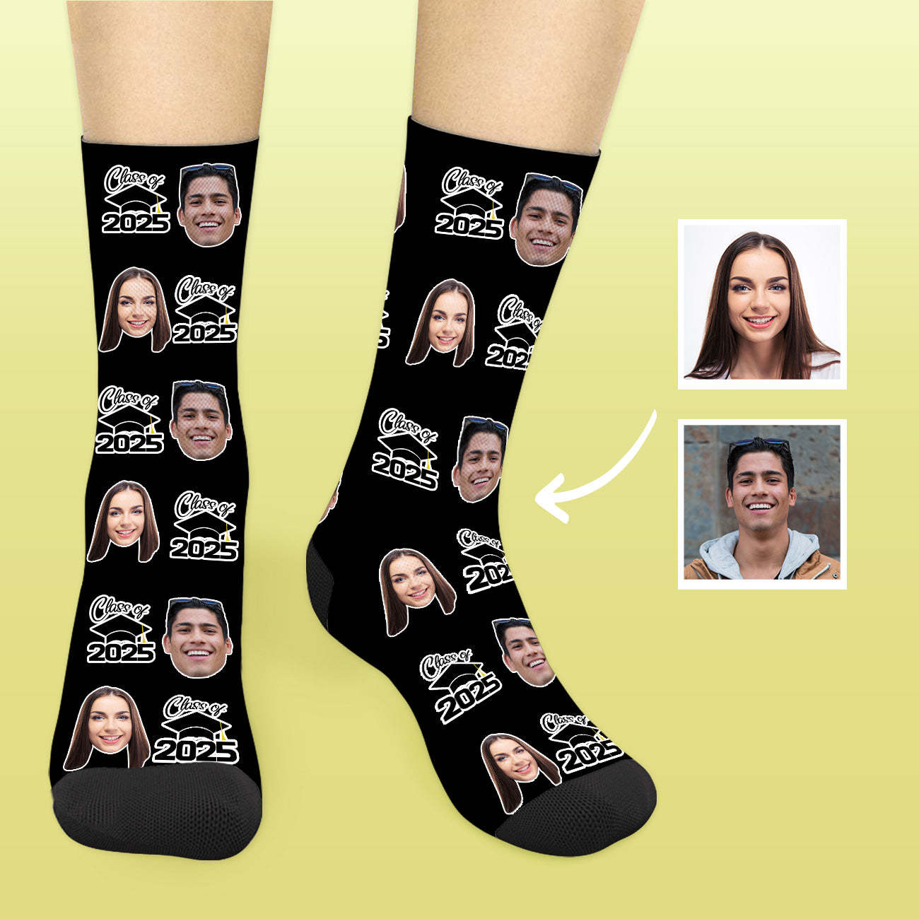 Abschluss Socken Klasse Von 2025 Mit Foto Personalisierte Graduation G