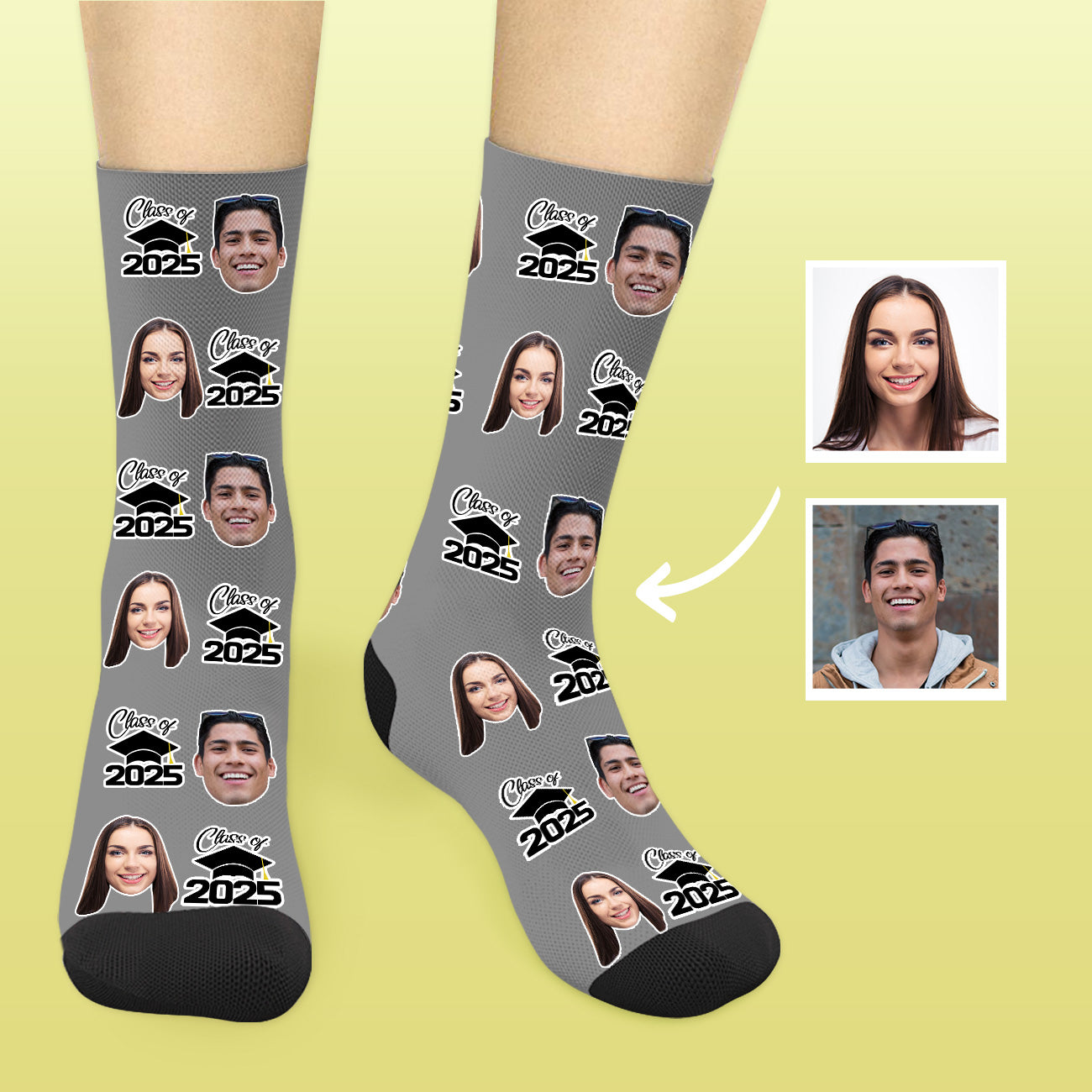 Abschluss Socken Klasse Von 2025 Mit Foto Personalisierte Graduation G