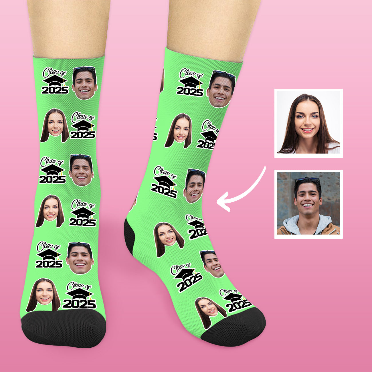 Abschluss Socken Klasse Von 2025 Mit Foto Personalisierte Graduation G