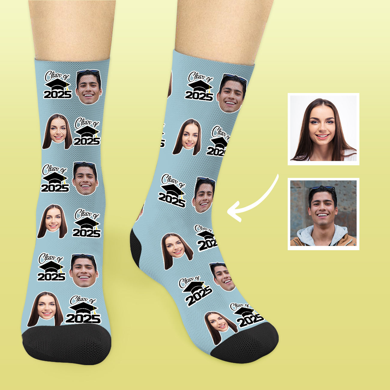 Abschluss Socken Klasse Von 2025 Mit Foto Personalisierte Graduation G