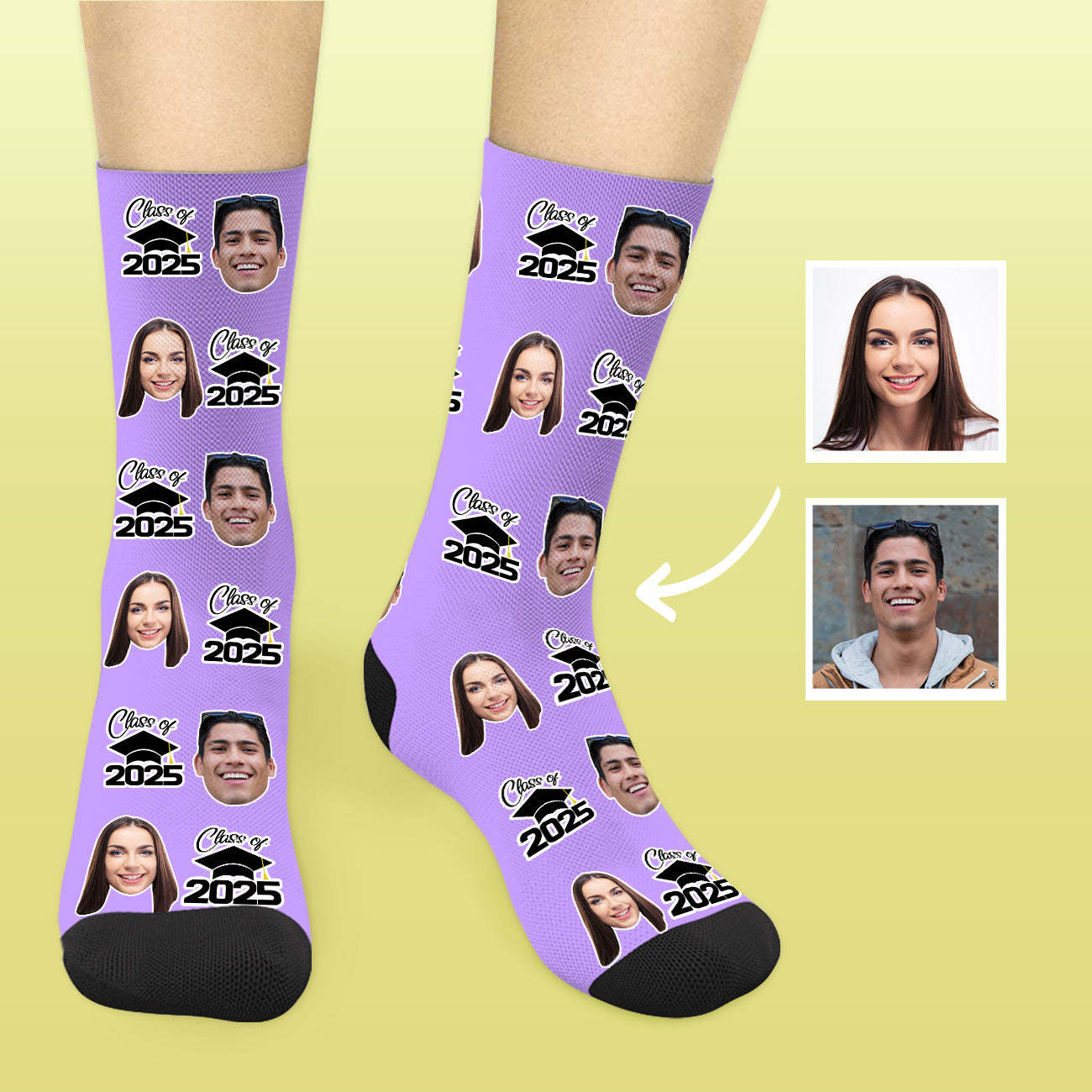 Abschluss Socken Klasse Von 2025 Mit Foto Personalisierte Graduation Geschenke Für Sie Und Ihn