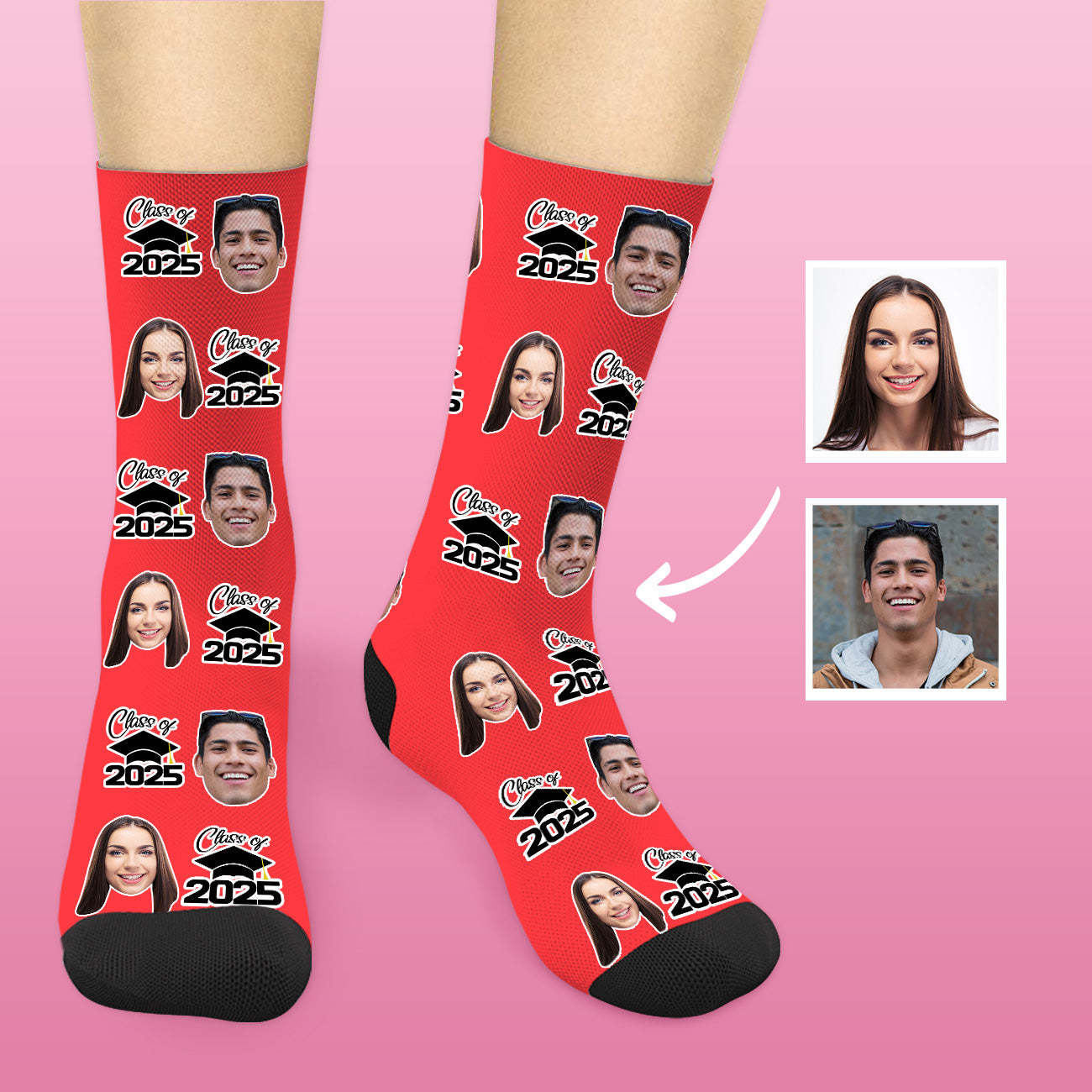 Abschluss Socken Klasse Von 2025 Mit Foto Personalisierte Graduation Geschenke Für Sie Und Ihn