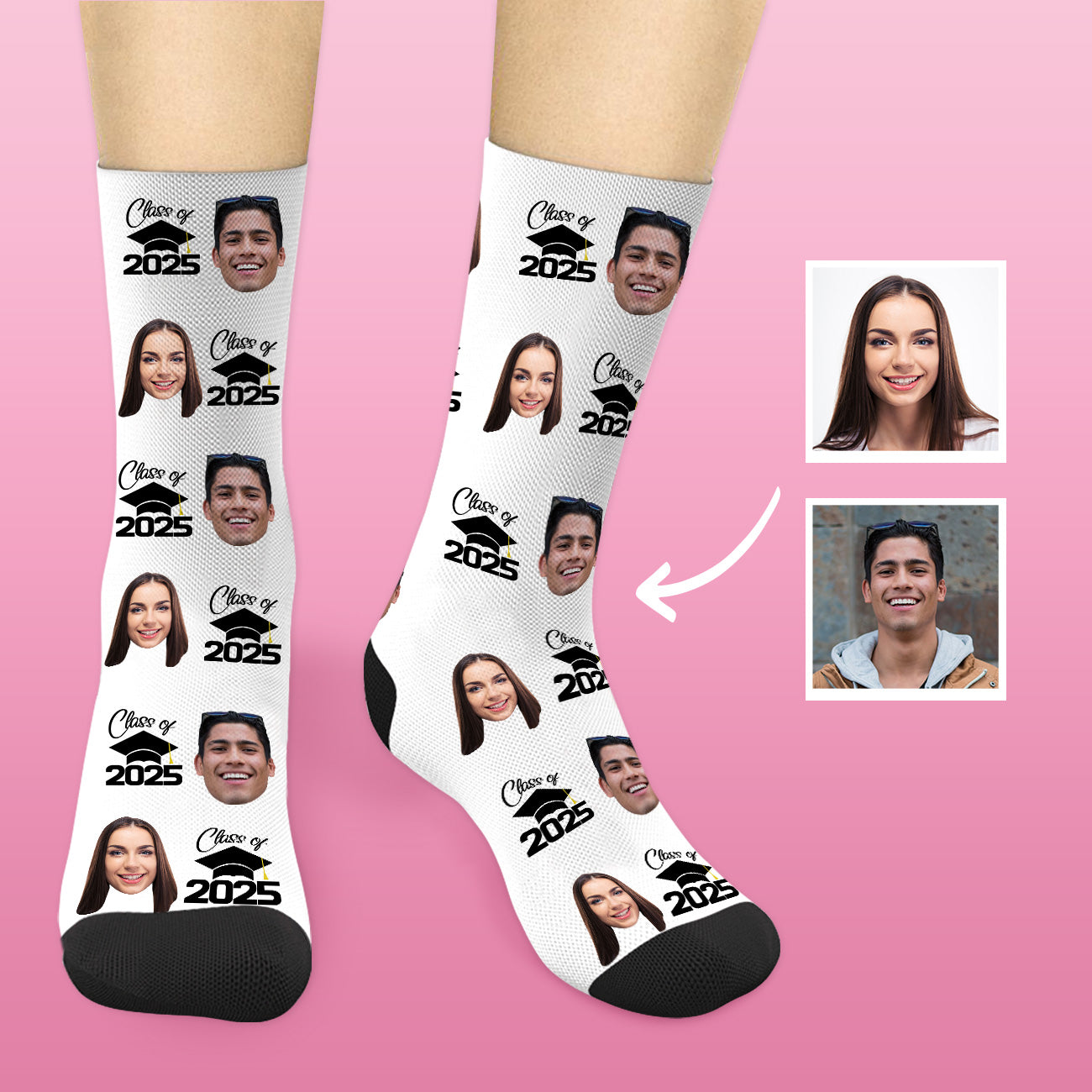 Abschluss Socken Klasse Von 2025 Mit Foto Personalisierte Graduation G