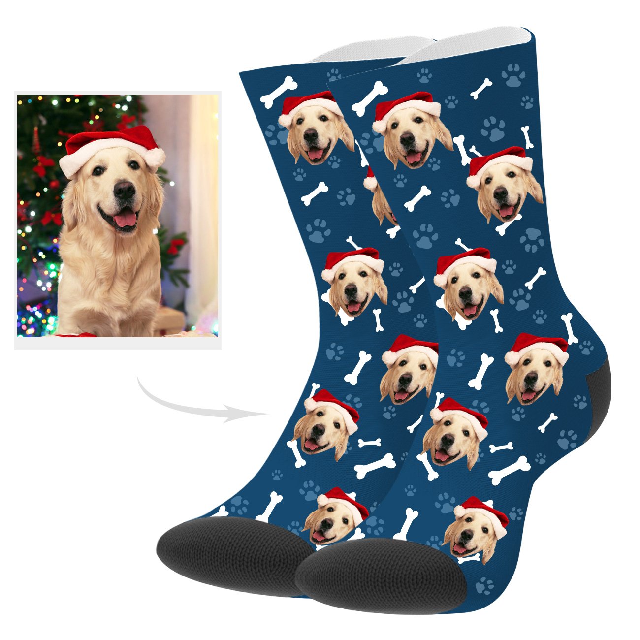 Personalisierte Hundefoto Socken Hundegesicht Socken