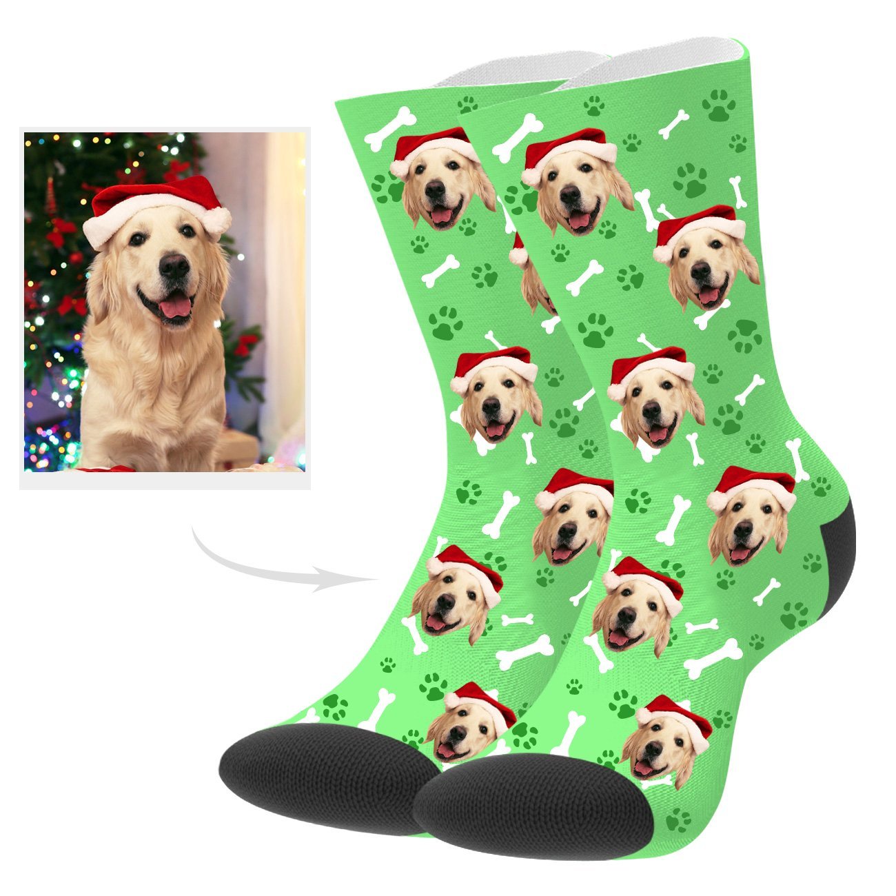 Personalisierte Hundefoto Socken Hundegesicht Socken